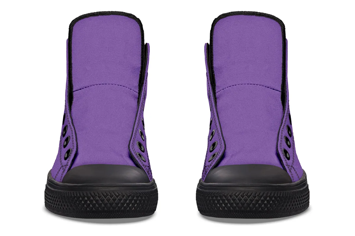 Retro Violet High Tops - Classic Premium Canvas Shoes with Comfortable and Durable Soles