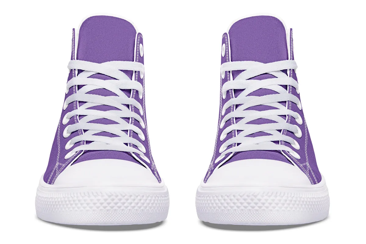 Retro Violet High Tops - Classic Premium Canvas Shoes with Comfortable and Durable Soles