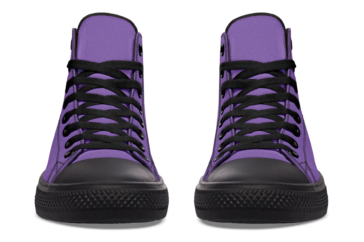 Retro Violet High Tops - Classic Premium Canvas Shoes with Comfortable and Durable Soles