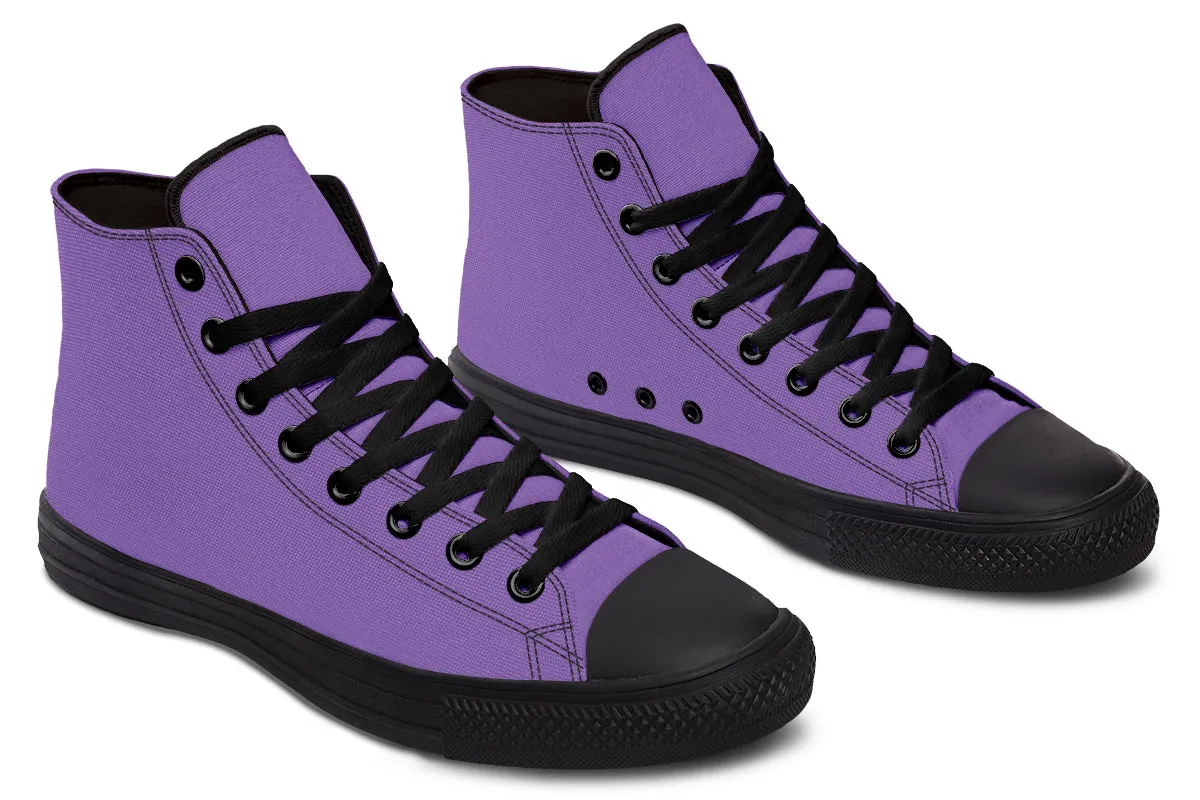 Retro Violet High Tops - Classic Premium Canvas Shoes with Comfortable and Durable Soles