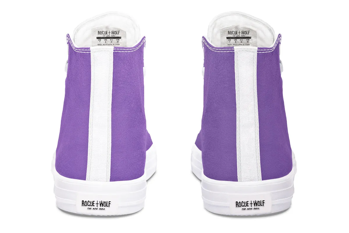 Retro Violet High Tops - Classic Premium Canvas Shoes with Comfortable and Durable Soles