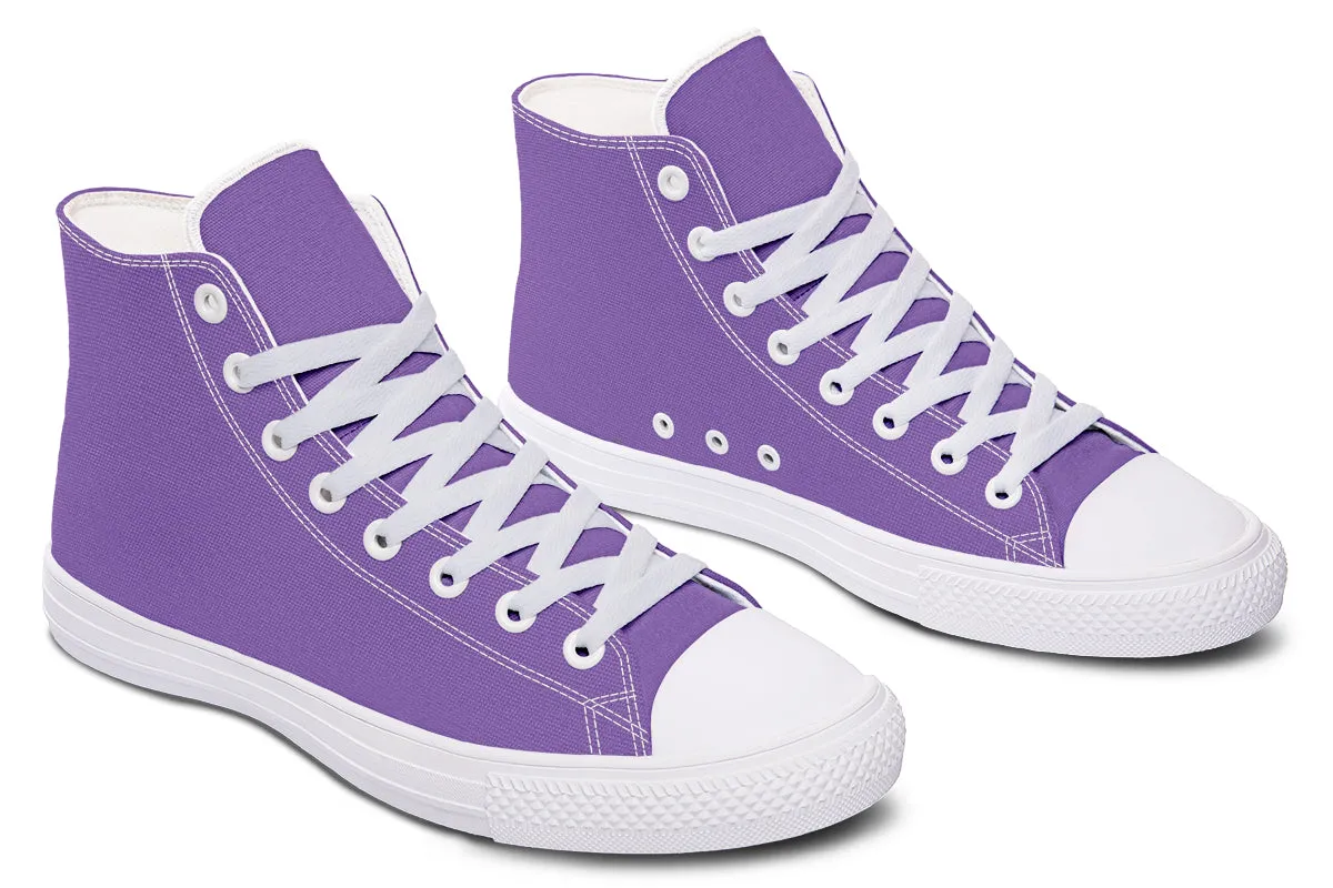 Retro Violet High Tops - Classic Premium Canvas Shoes with Comfortable and Durable Soles