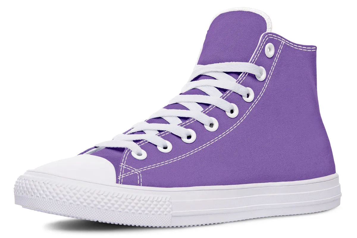 Retro Violet High Tops - Classic Premium Canvas Shoes with Comfortable and Durable Soles