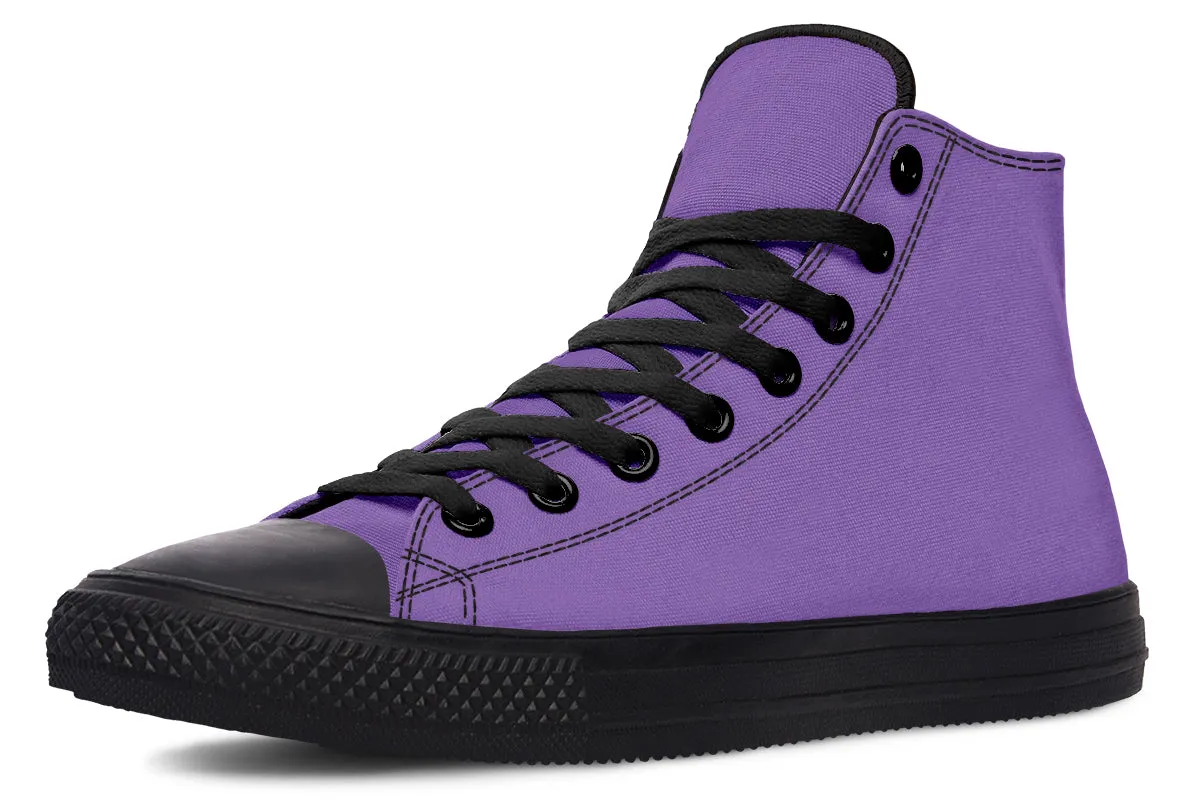 Retro Violet High Tops - Classic Premium Canvas Shoes with Comfortable and Durable Soles