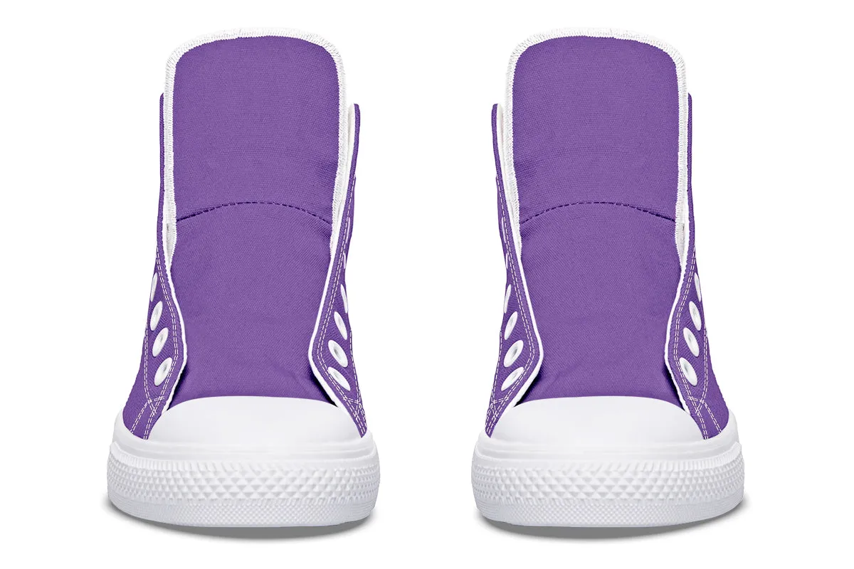 Retro Violet High Tops - Classic Premium Canvas Shoes with Comfortable and Durable Soles