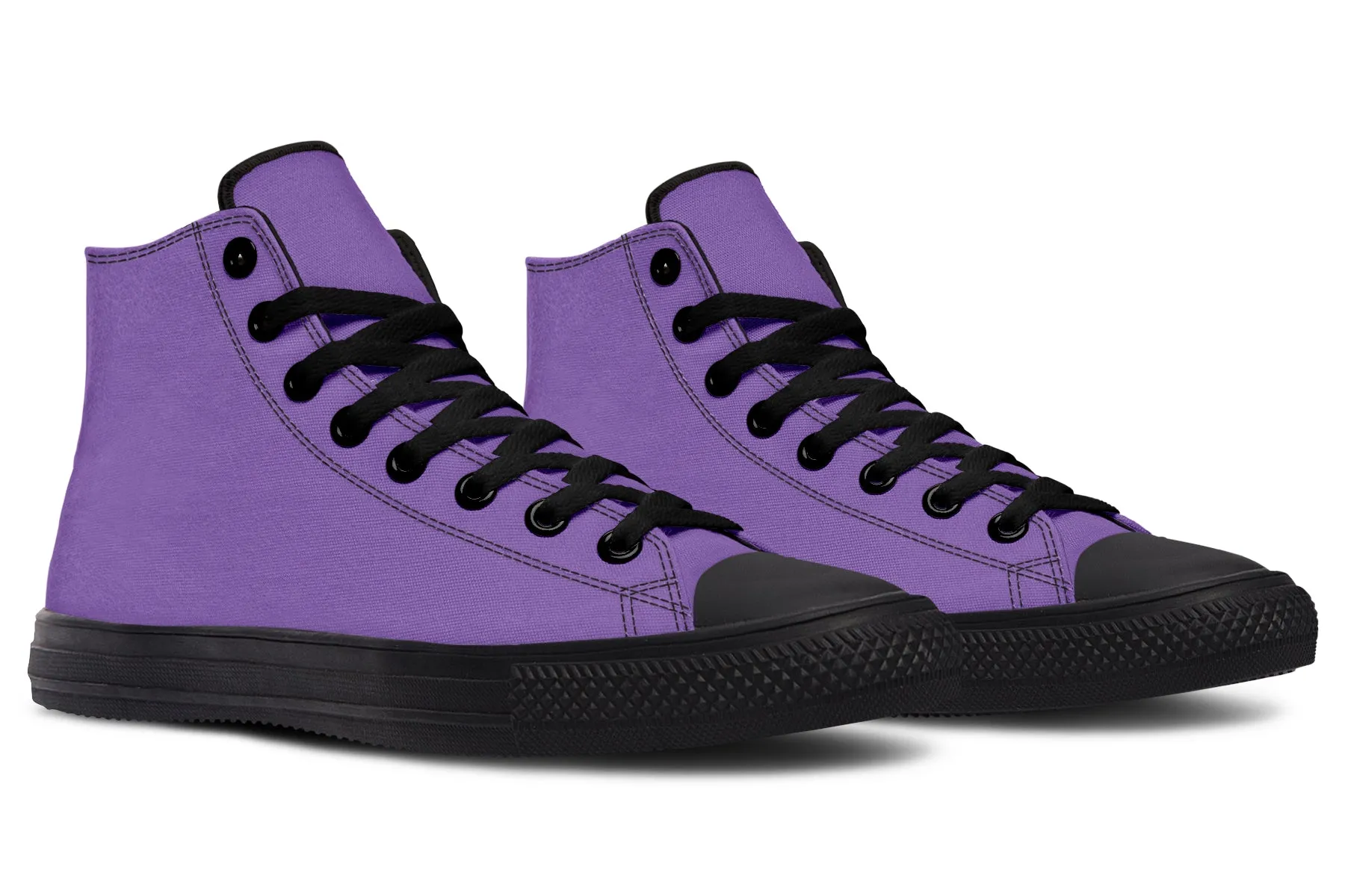 Retro Violet High Tops - Classic Premium Canvas Shoes with Comfortable and Durable Soles