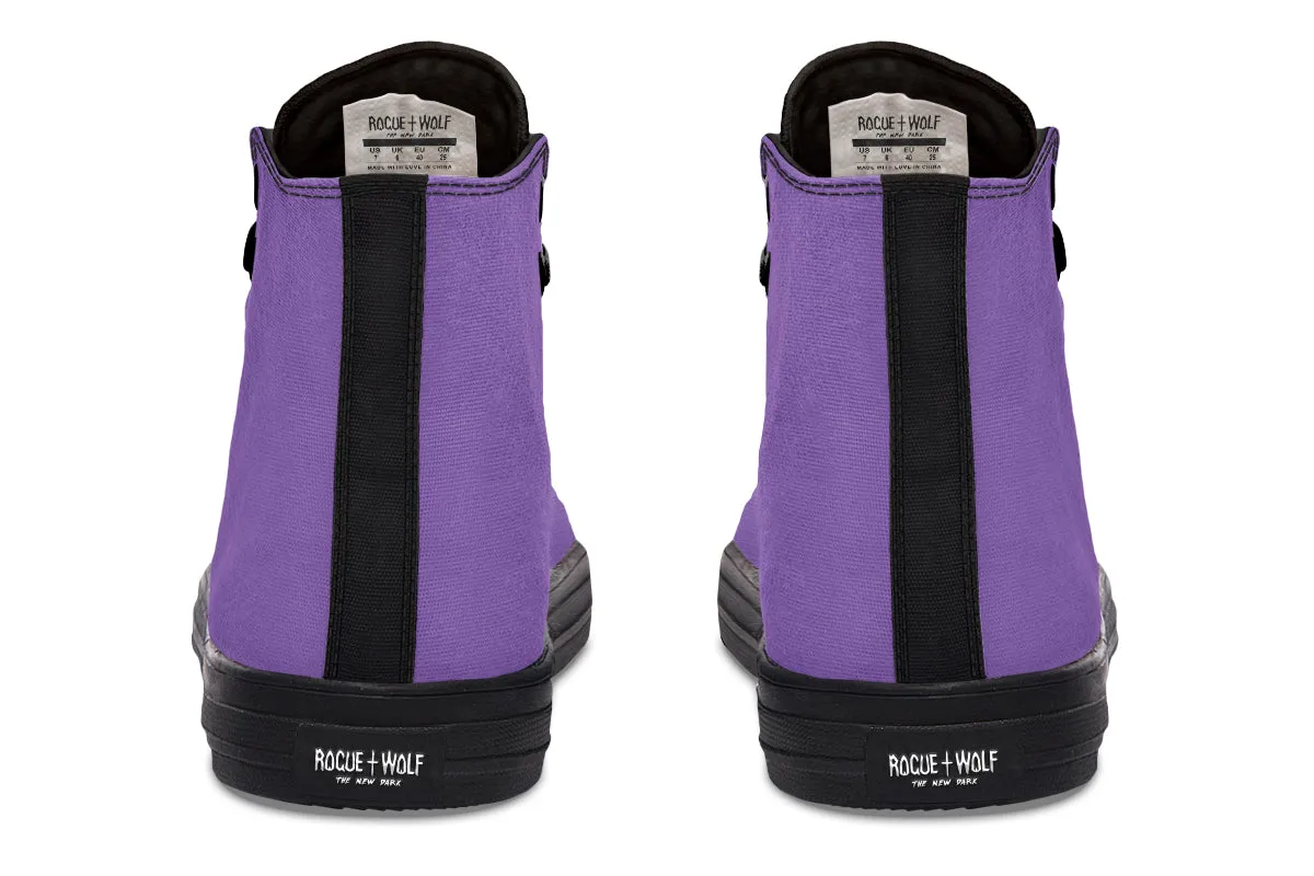 Retro Violet High Tops - Classic Premium Canvas Shoes with Comfortable and Durable Soles