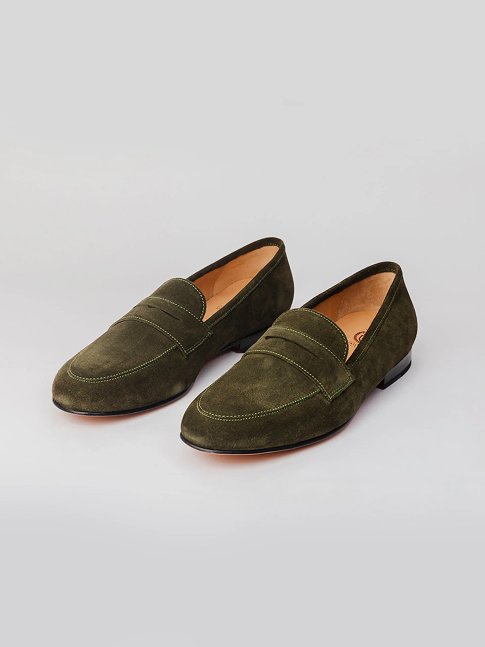 San Penny Loafer - Olive Suede