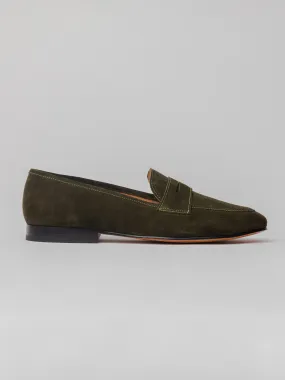 San Penny Loafer - Olive Suede