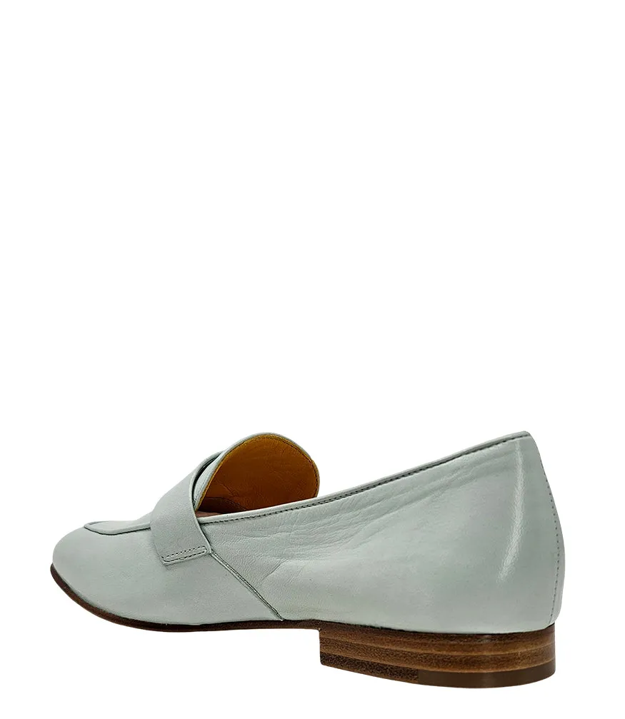 Seafoam Leather Lock Flat Loafer