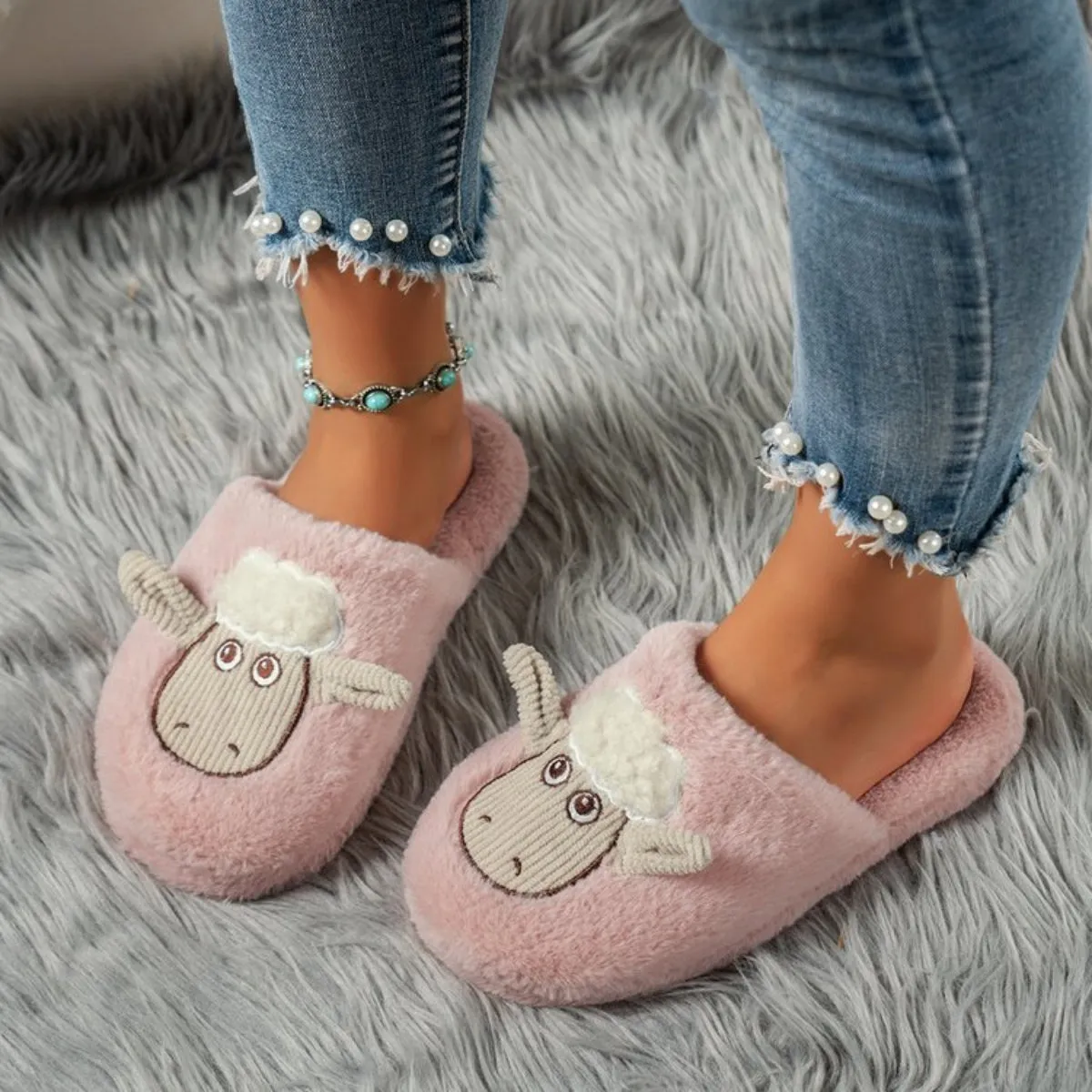 Sheep Round Toe Slippers