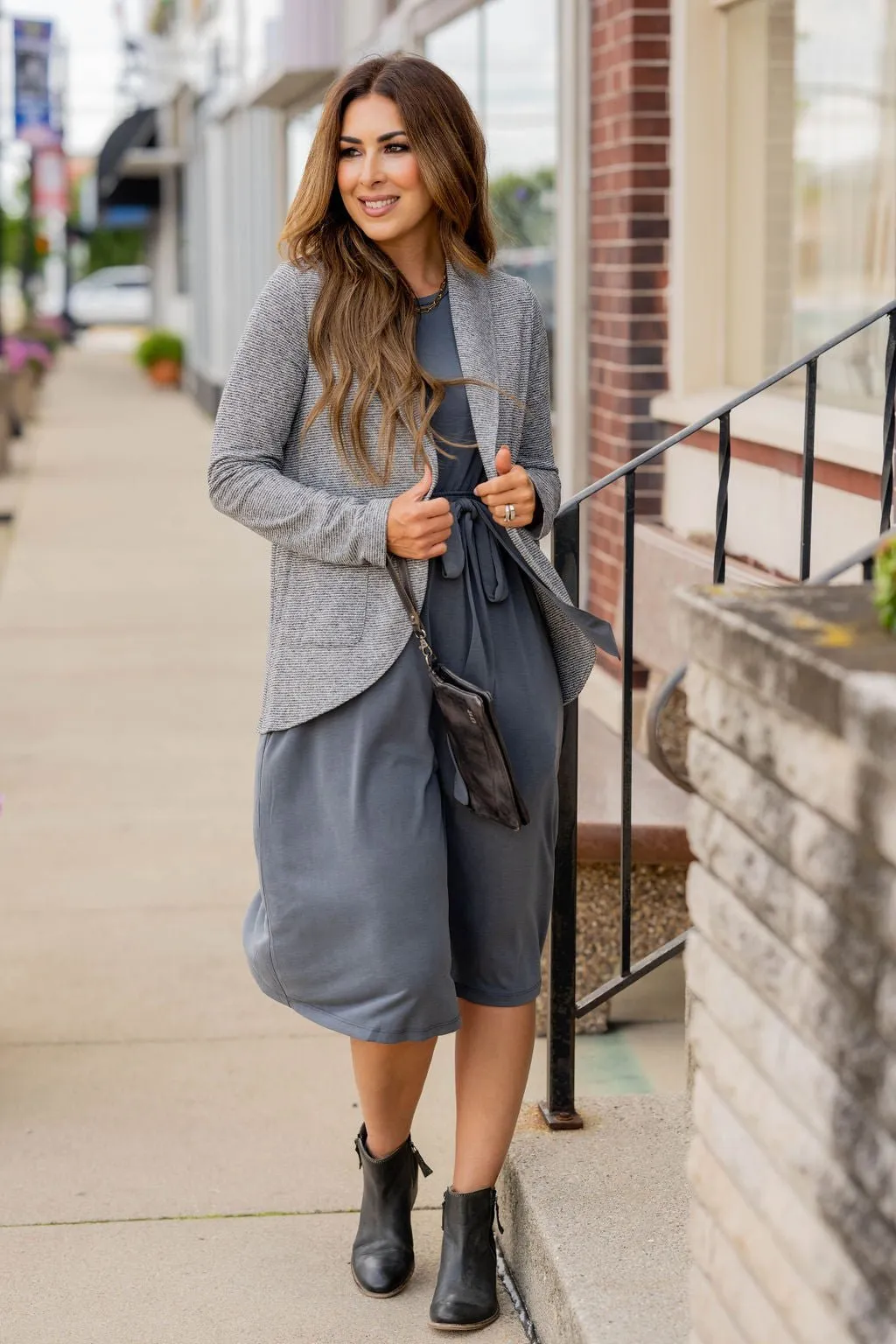 Simple Tie Waist Tank Midi Dress