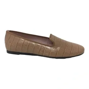 Smoks - Taupe Croc Leather Smoking Loafer for Teen/Women by Pretty Ballerinas