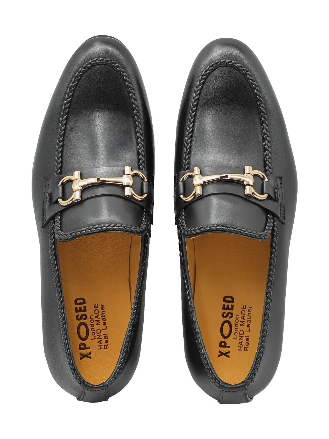 SNAFFLE TRIM LOAFERS IN BLACK