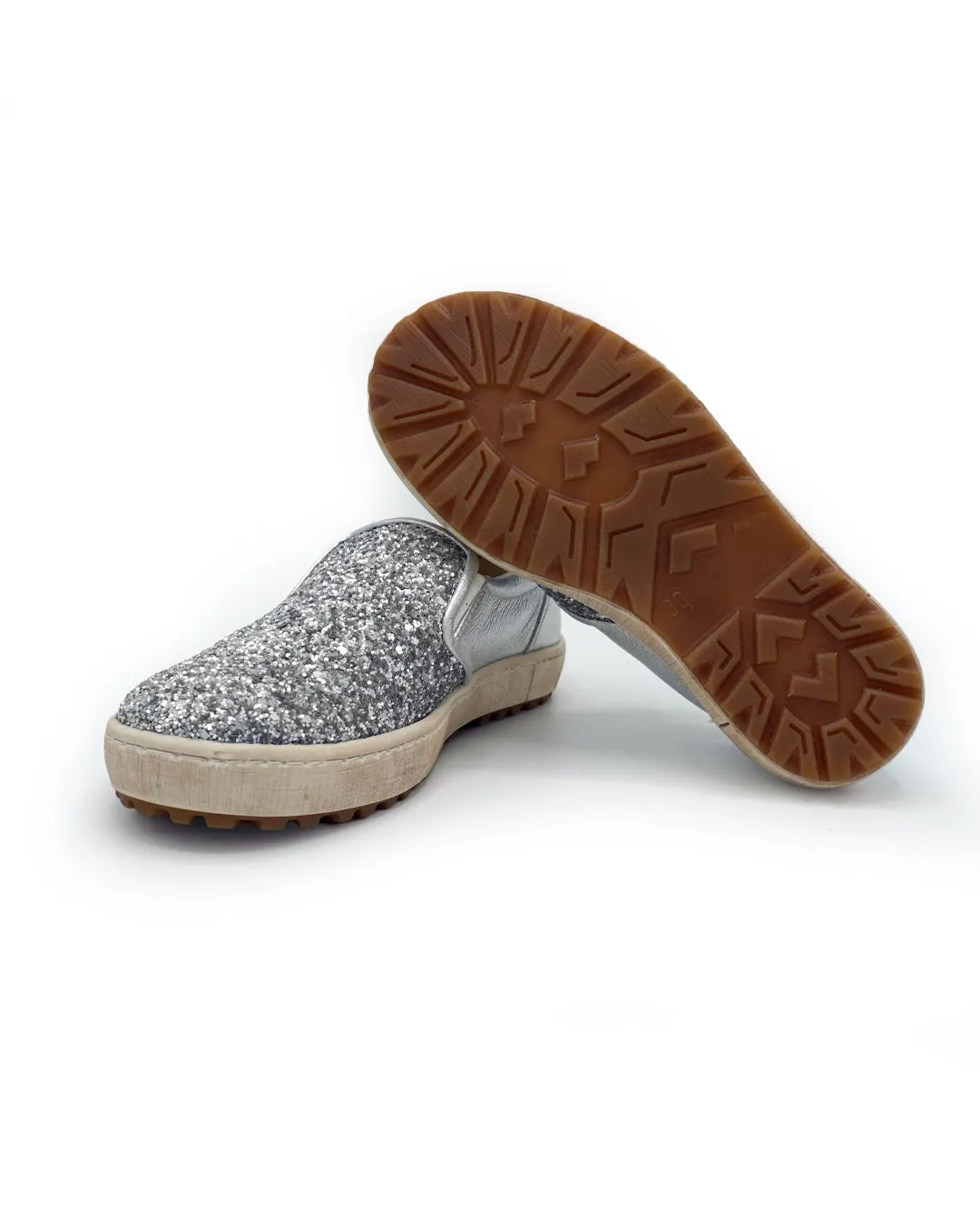 Sparkly Slip-on Leather Loafers for Kids