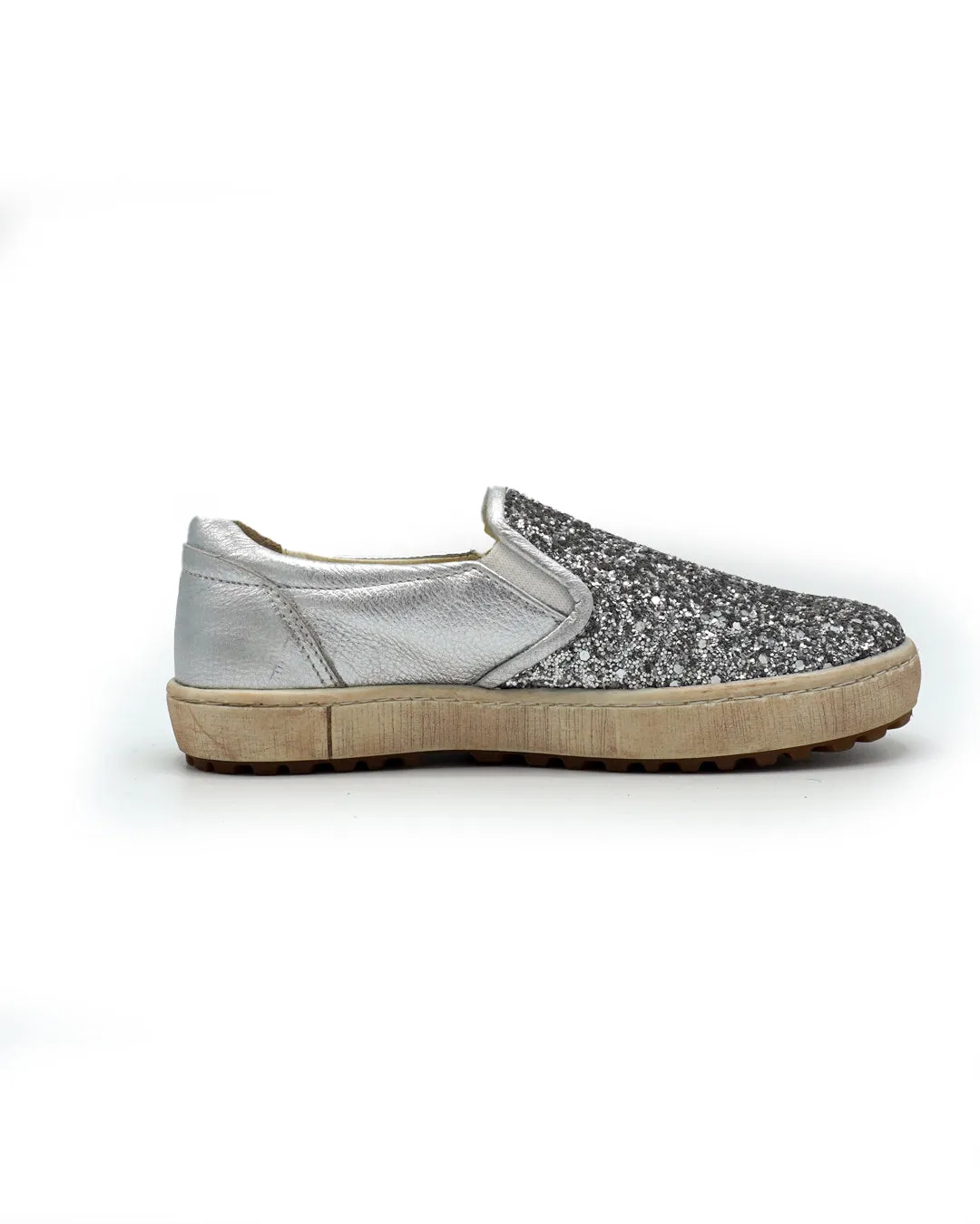 Sparkly Slip-on Leather Loafers for Kids