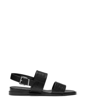 Sparrow Sandal Black Croc