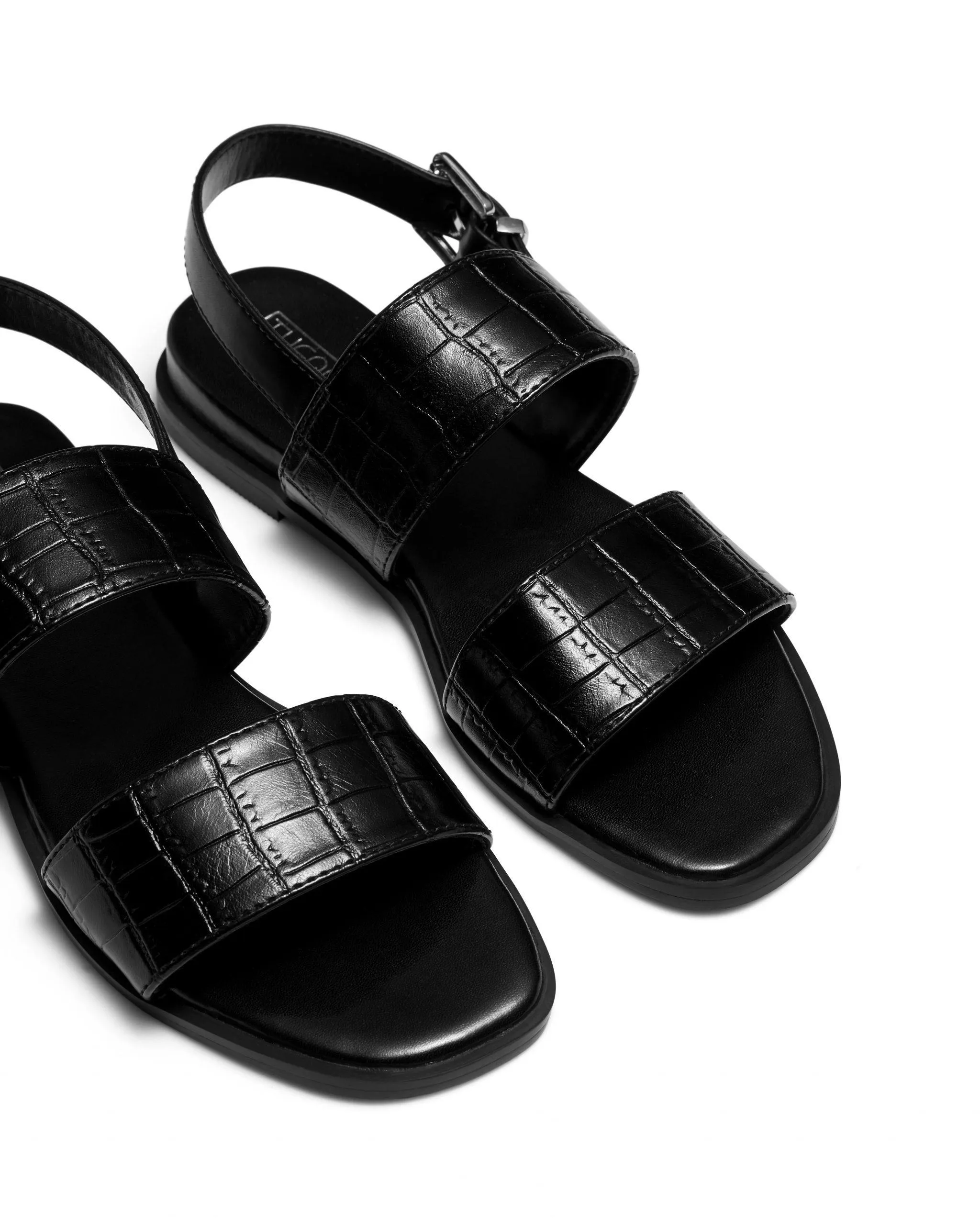 Sparrow Sandal Black Croc