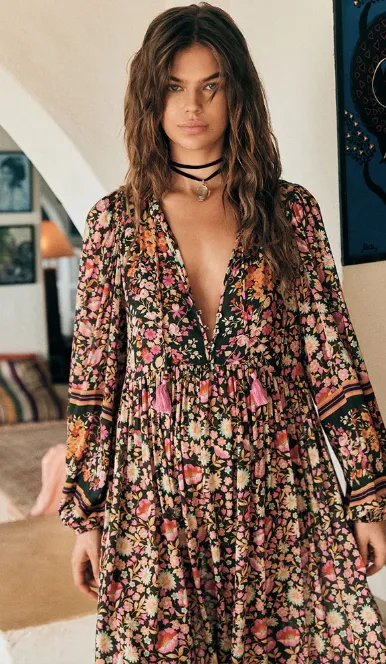 Spell Impala Lily Boho Midi Dress | Night Blossom