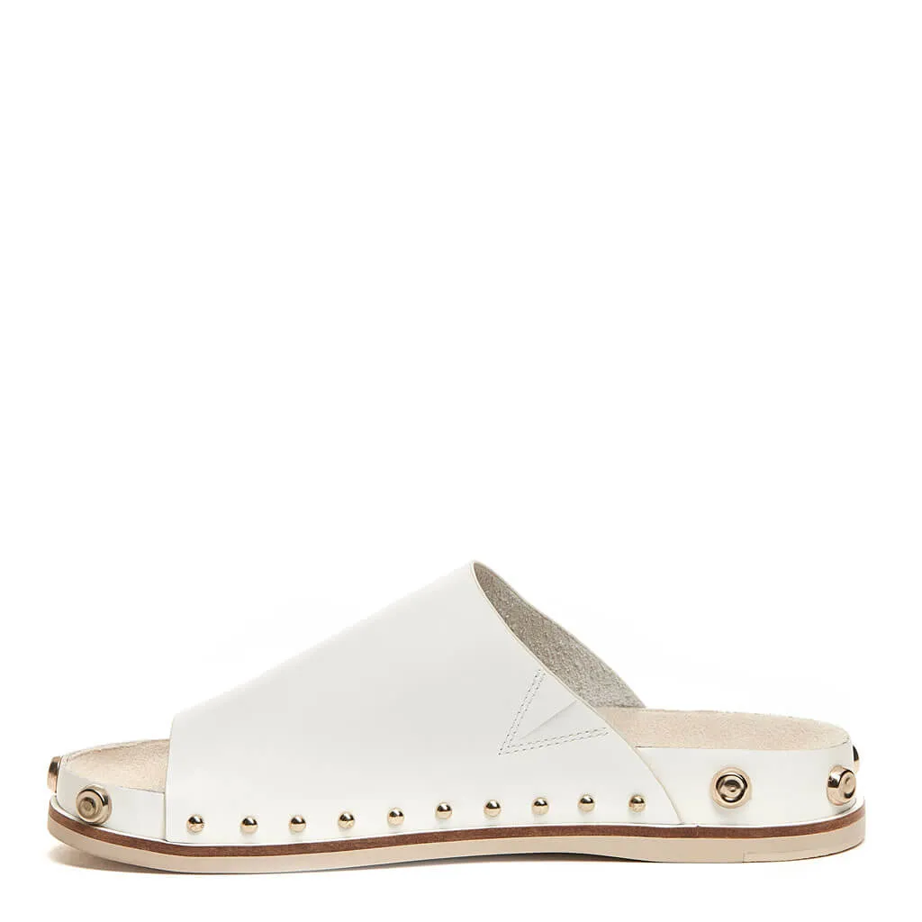 Squish White Stud Slide Sandals