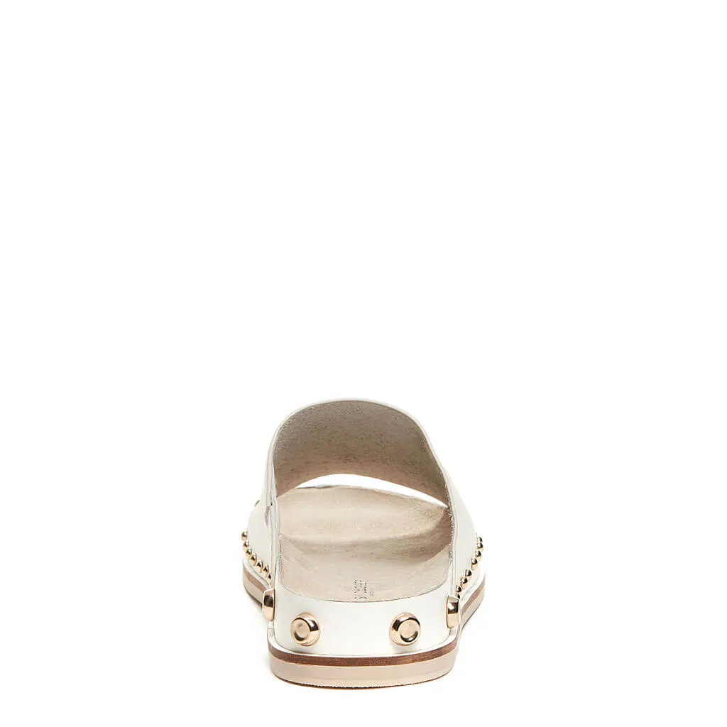 Squish White Stud Slide Sandals