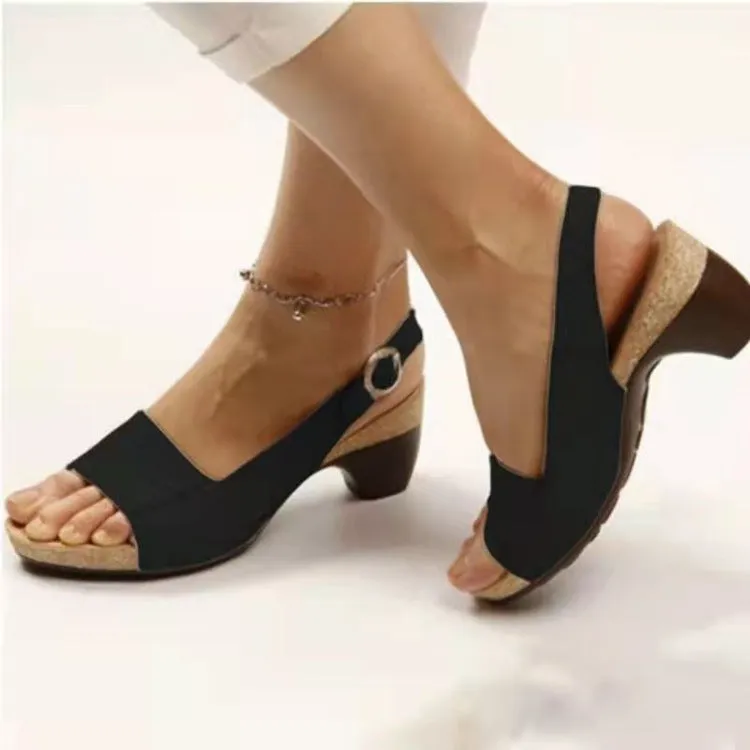 Stylish Ankle Strap Sandals | Low Heel Peep Toe Roman Sandals for Women