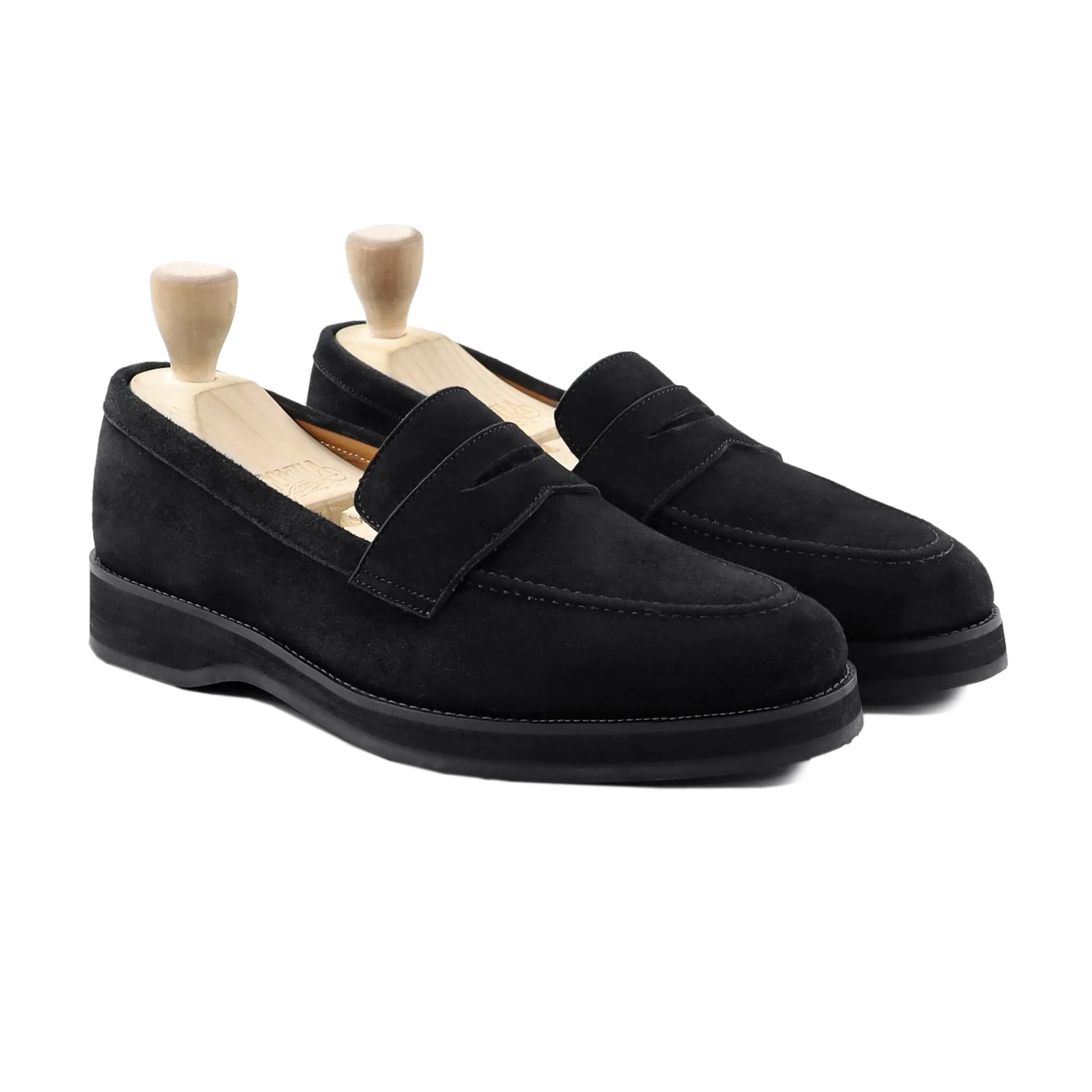 Teresa - Men's Black Kid Suede Loafer