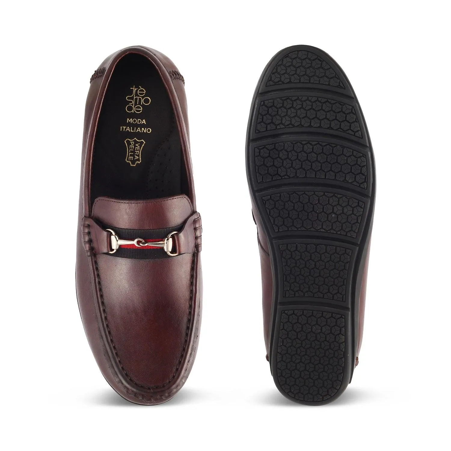 The Crada Brown Men's Leather Driving Loafers Tresmode