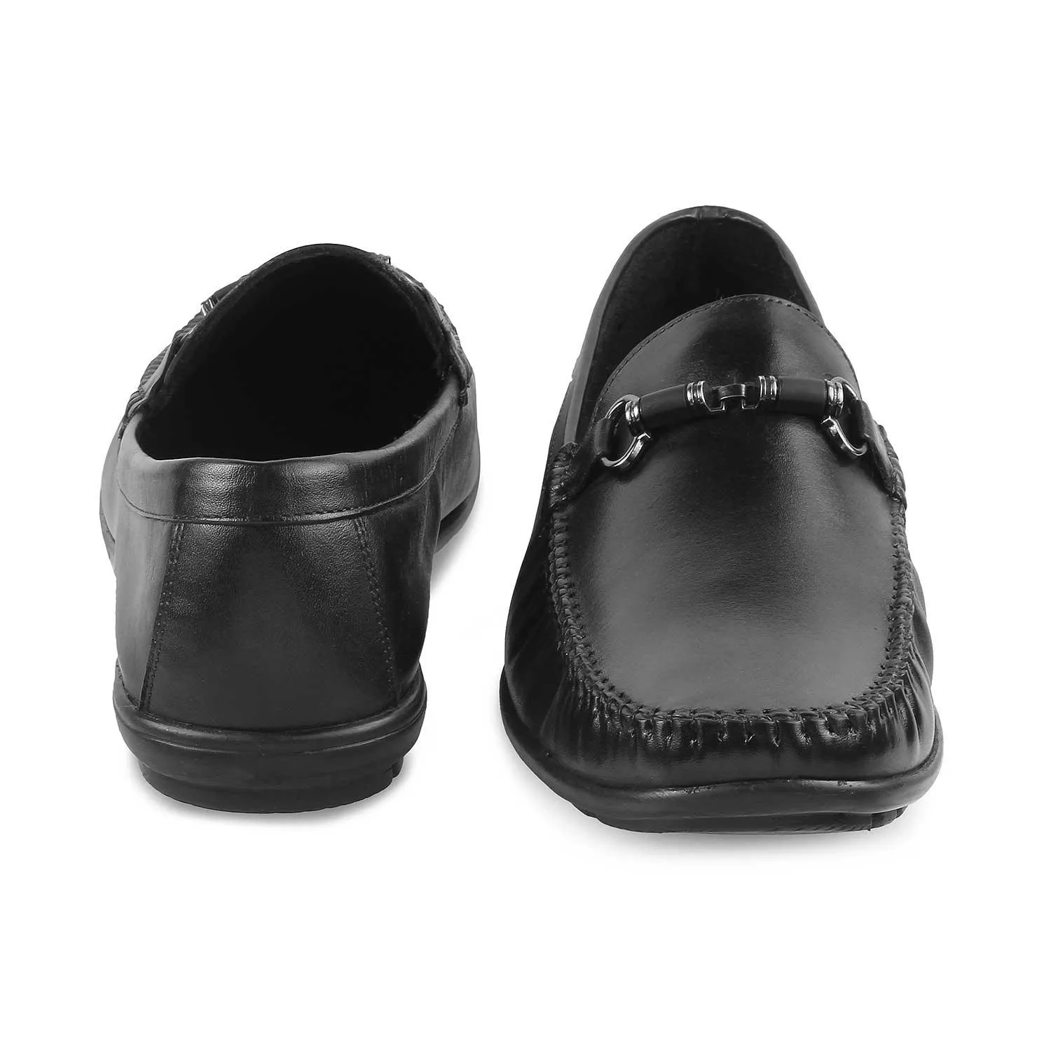 The Freccia Black Men's Leather Driving Loafers Tresmode