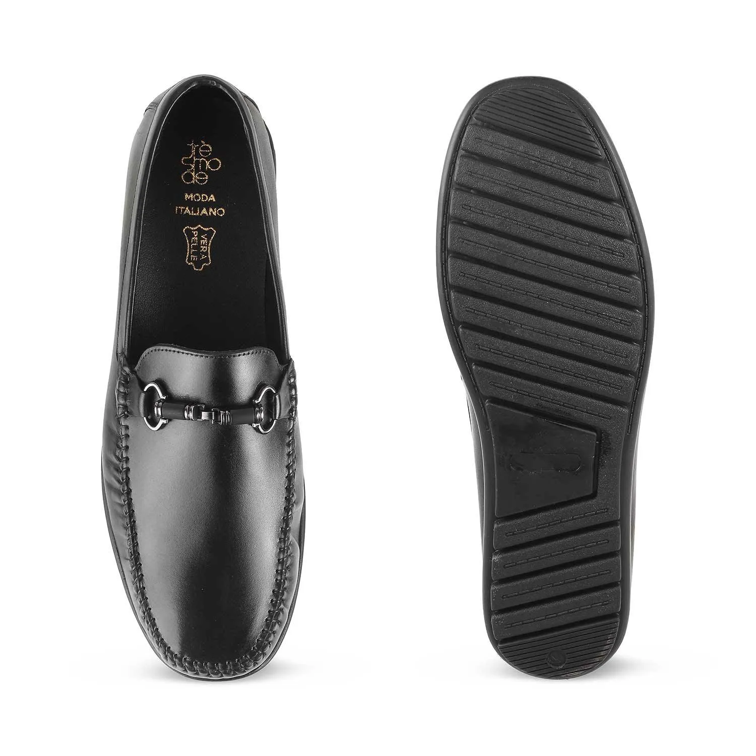 The Freccia Black Men's Leather Driving Loafers Tresmode