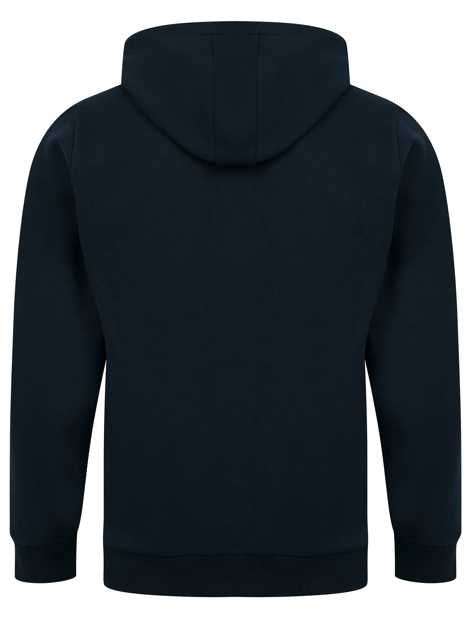 Tides Embossed Motif Brushback Fleece Pullover Hoodie in Sky Captain Navy - Tokyo Laundry