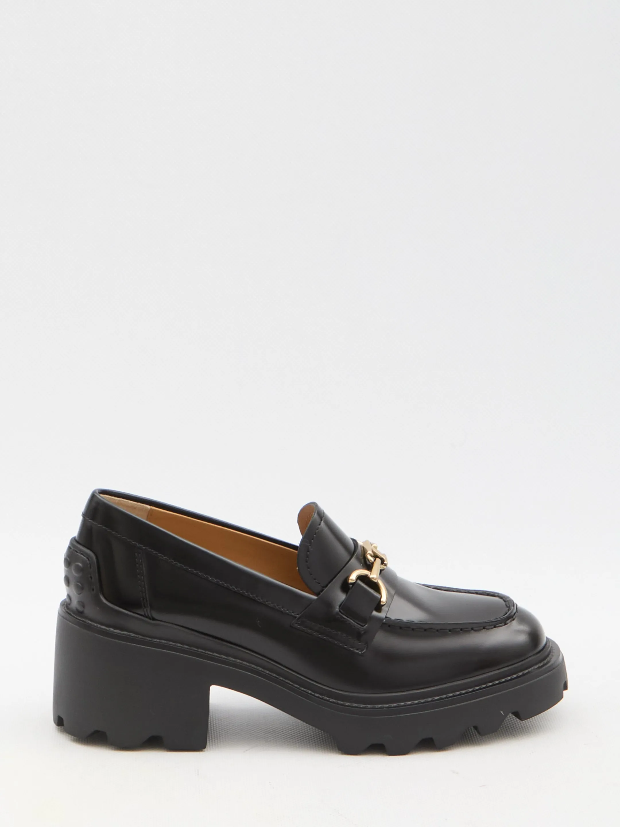 Tod's Brushed Leather Loafers with Chain