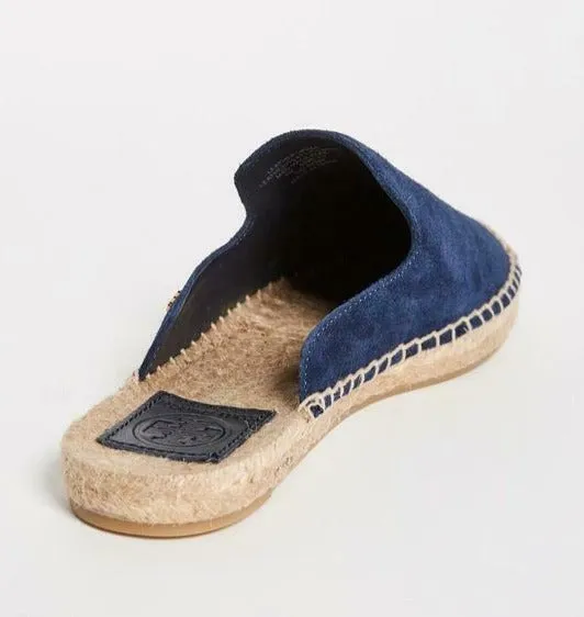 TORY BURCH - MAX ESPADRILLE SUEDE SLIDES **FREE SHIPPING**