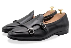 Tuerto Black Double Monk Loafer