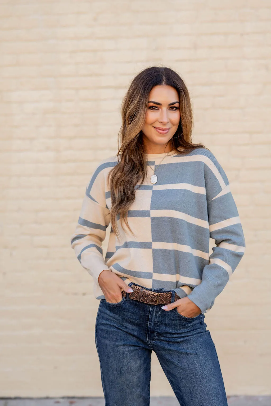 Two Tone Striped Sweater