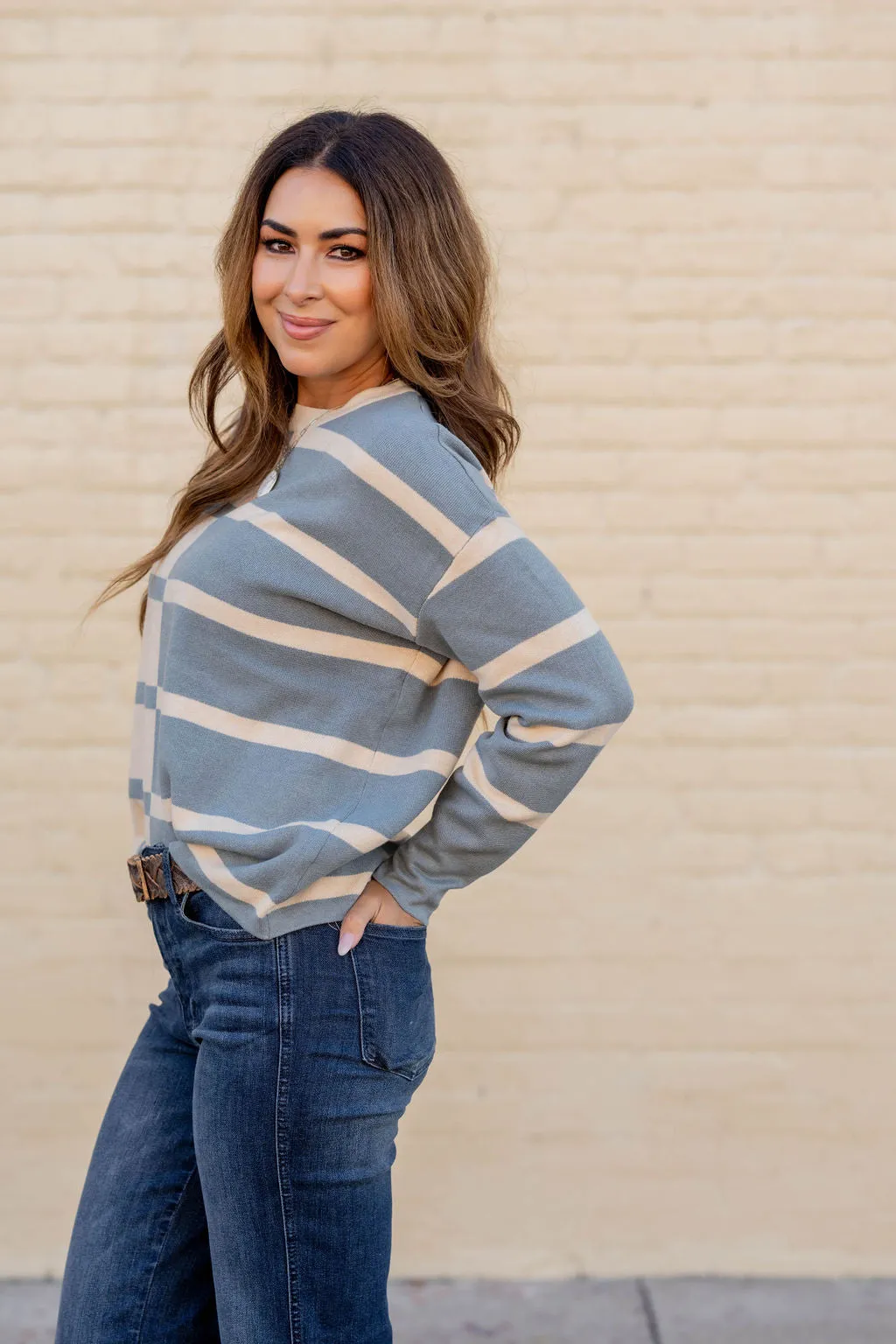 Two Tone Striped Sweater