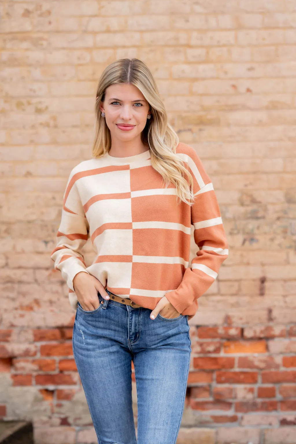 Two Tone Striped Sweater