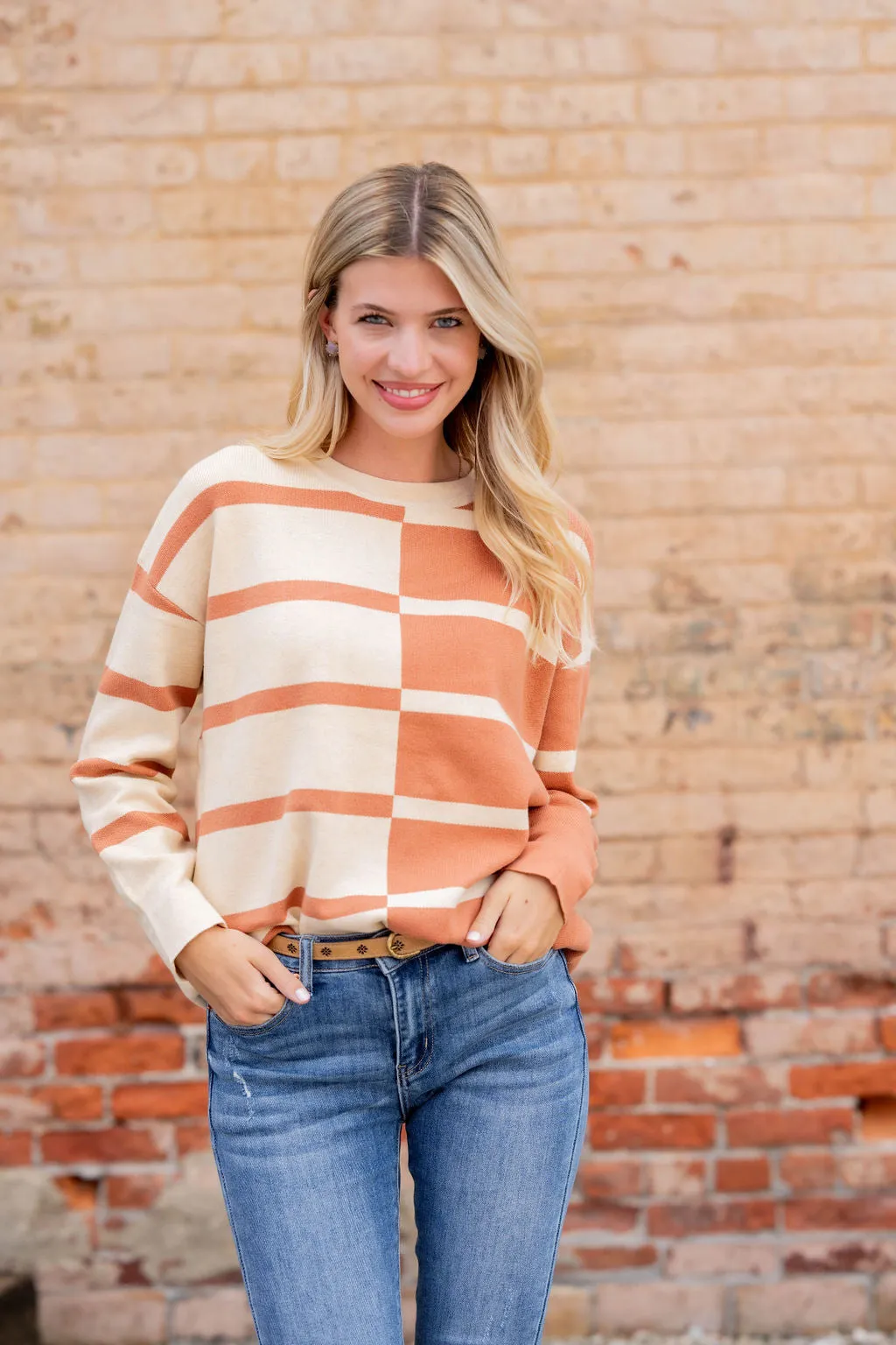 Two Tone Striped Sweater