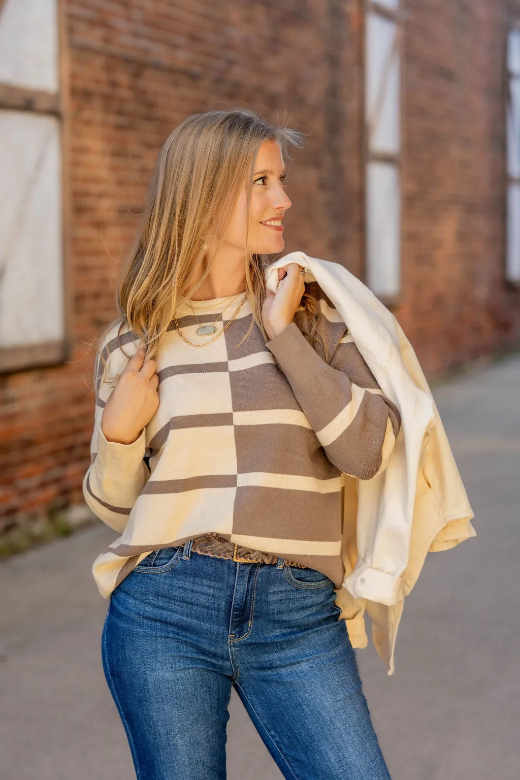 Two Tone Striped Sweater