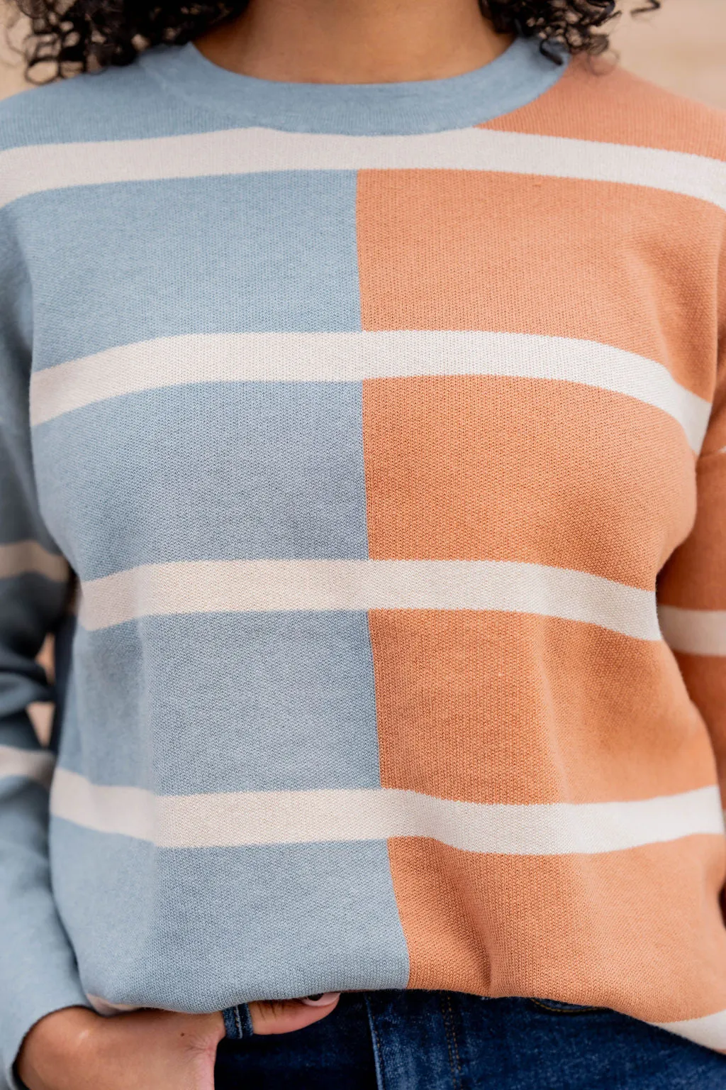 Two Tone Striped Sweater