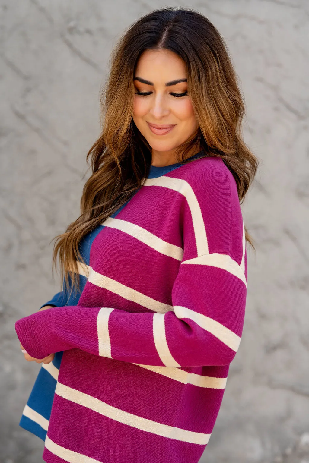 Two Tone Striped Sweater