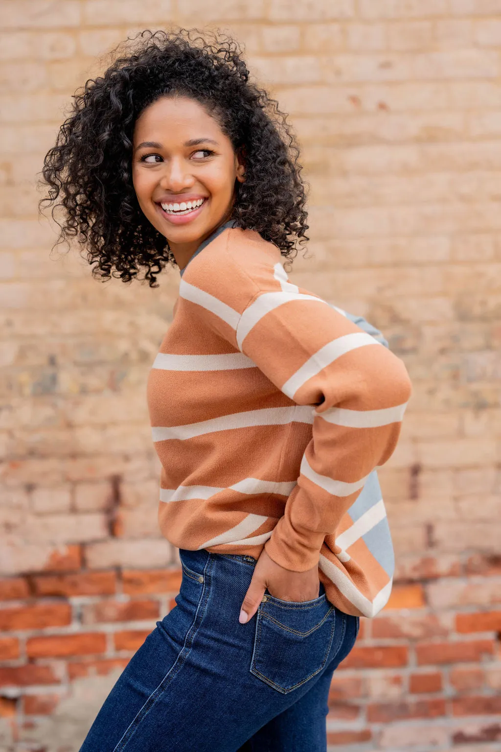 Two Tone Striped Sweater