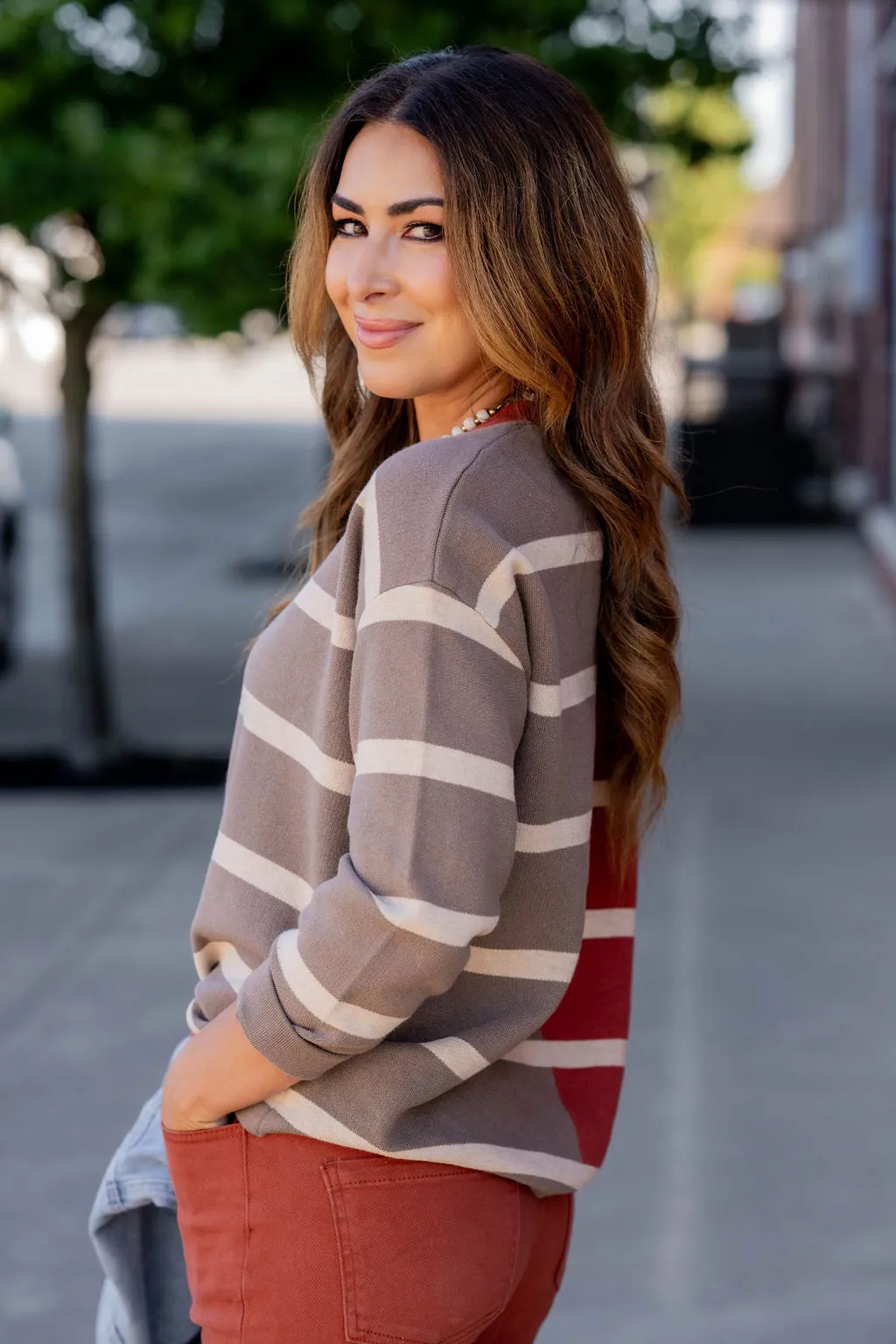 Two Tone Striped Sweater