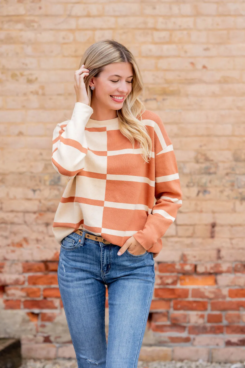 Two Tone Striped Sweater