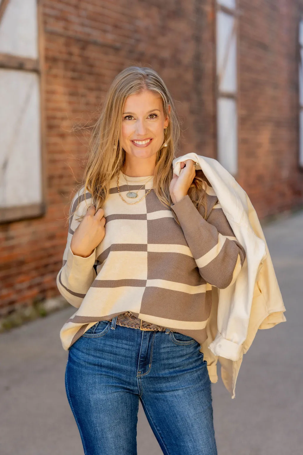 Two Tone Striped Sweater