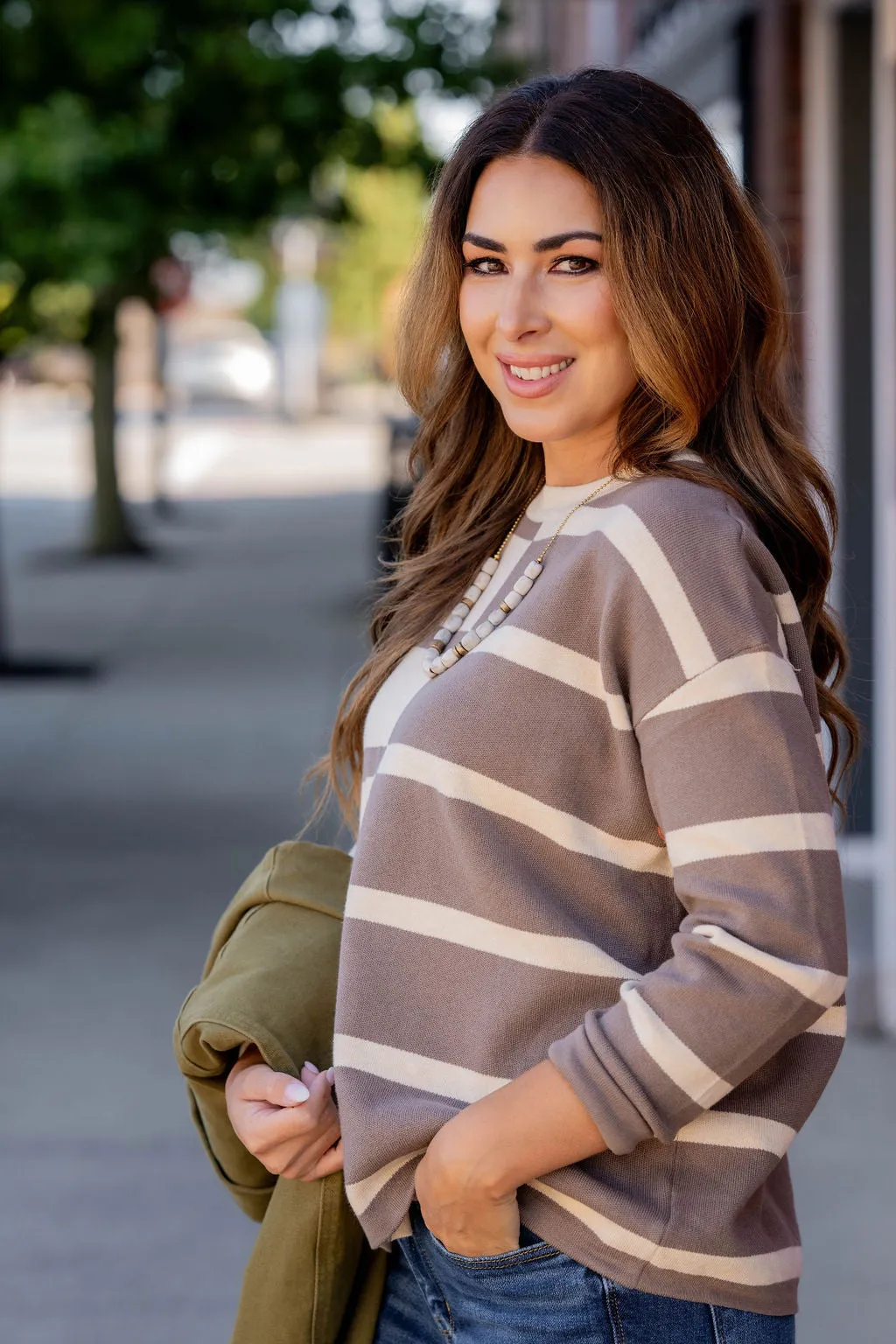 Two Tone Striped Sweater