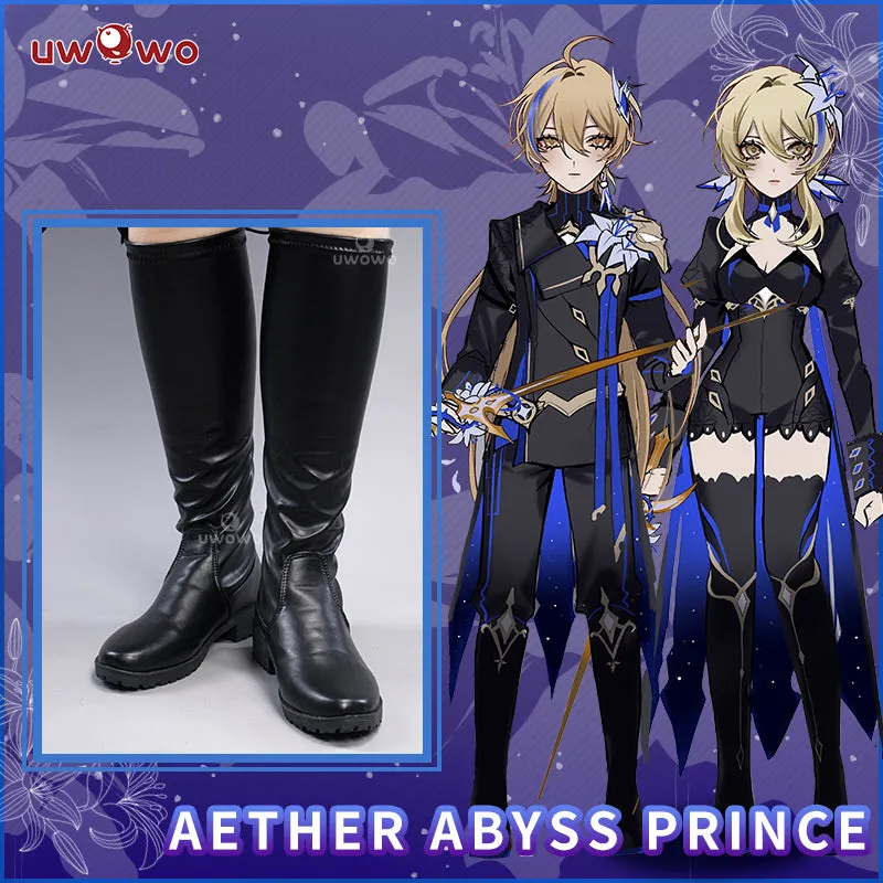 Uwowo Exclusive Authorization Genshin Impact Fanart Aether Abyss &Lumine Abyss Princess  Cosplay Shoes