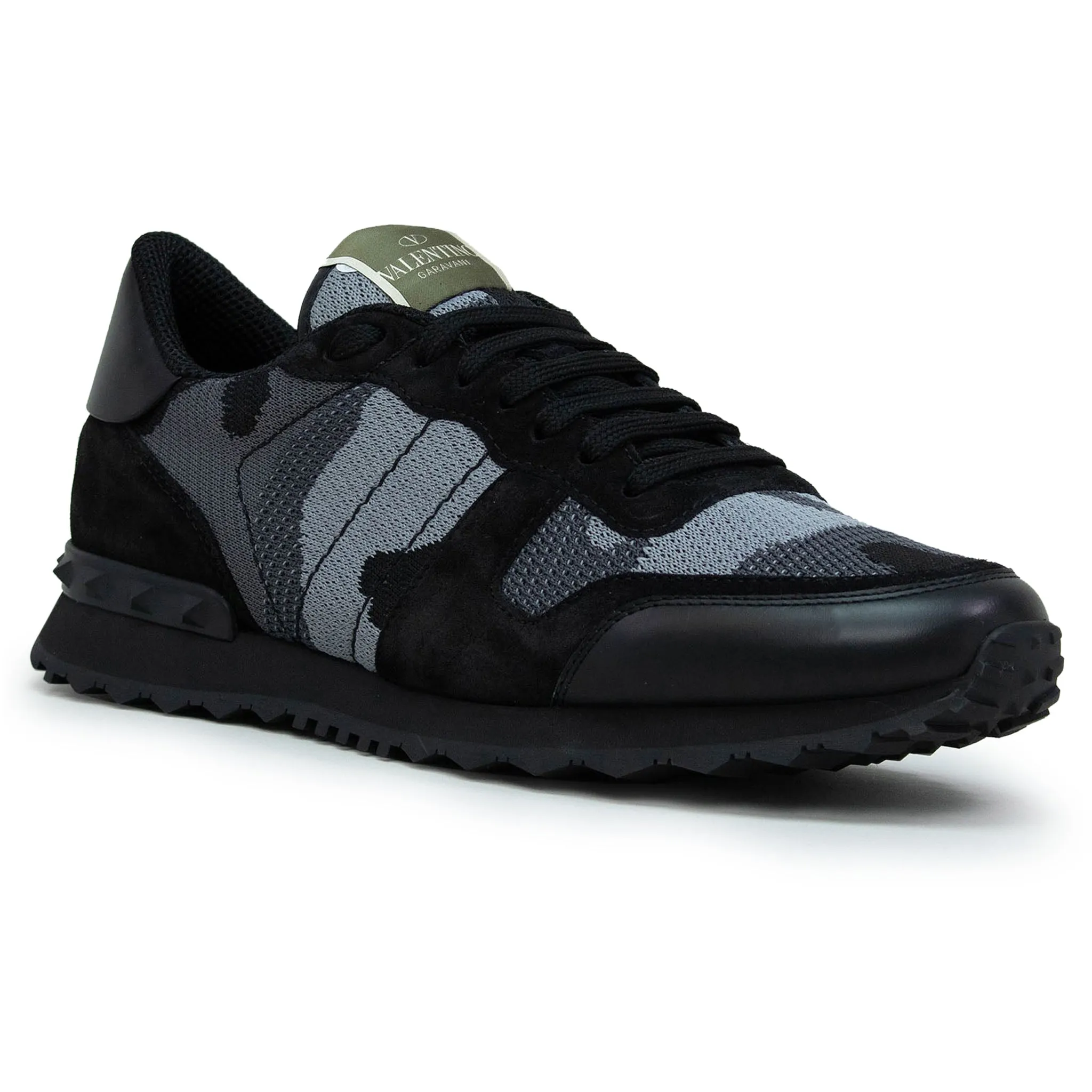 Valentino Rockrunner Camouflage Black Mesh Sneaker