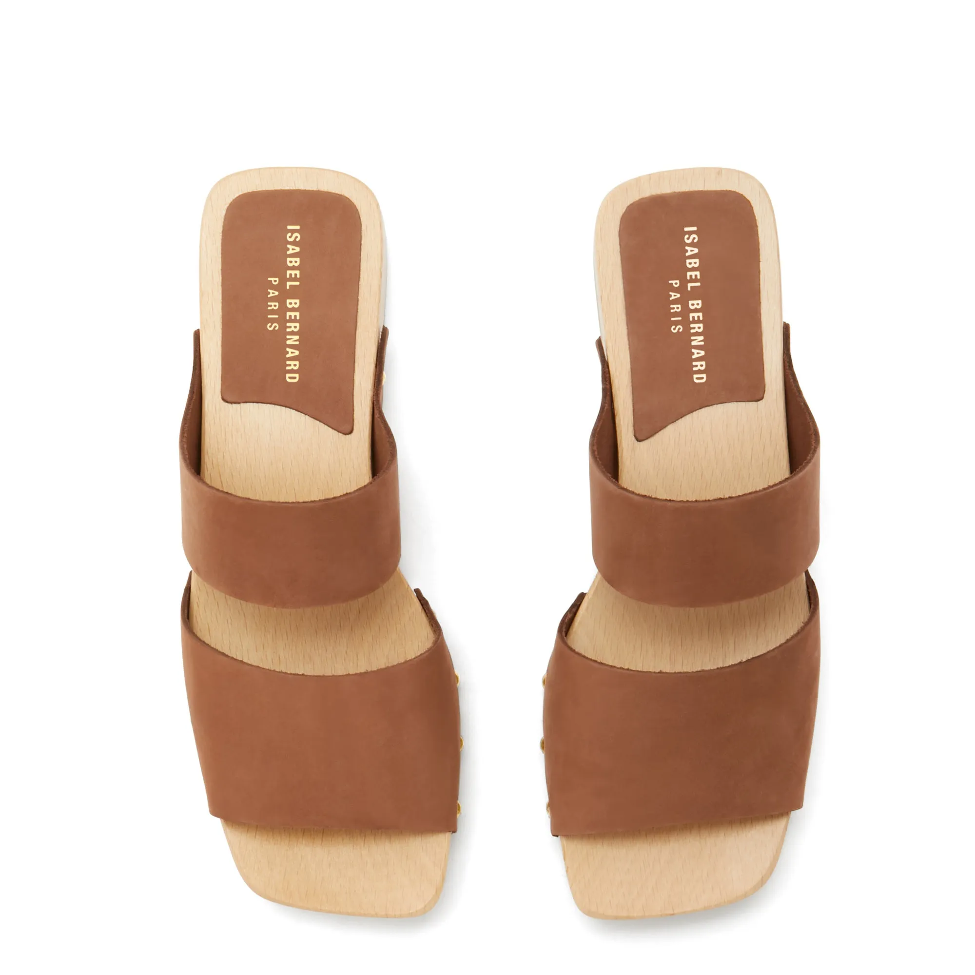 Vendôme Carmen brown calfskin leather clogs