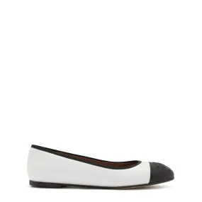 Vendôme Ynes white calfskin leather ballerinas